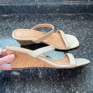 Mi.iM Nude Wedge Sandal Size 10 Classic Strappy Wedge Heel